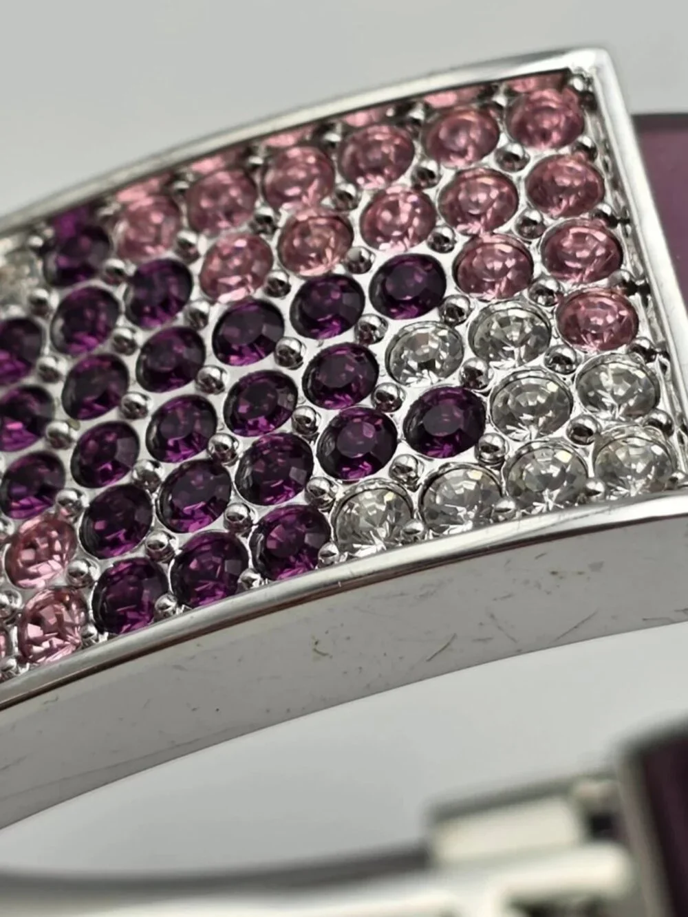 Swarovski Purple Crystal Jelly Bracelet Adjustable Watchband Y2K Vintage